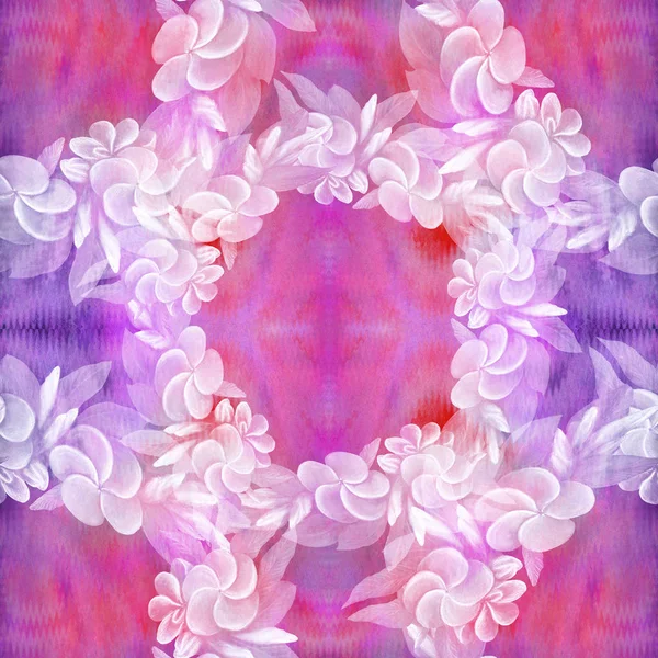 Plumeria – květy a listy. Vzor bezešvé. Abstraktní tapety s květinovými motivy. Tapety. — Stock fotografie