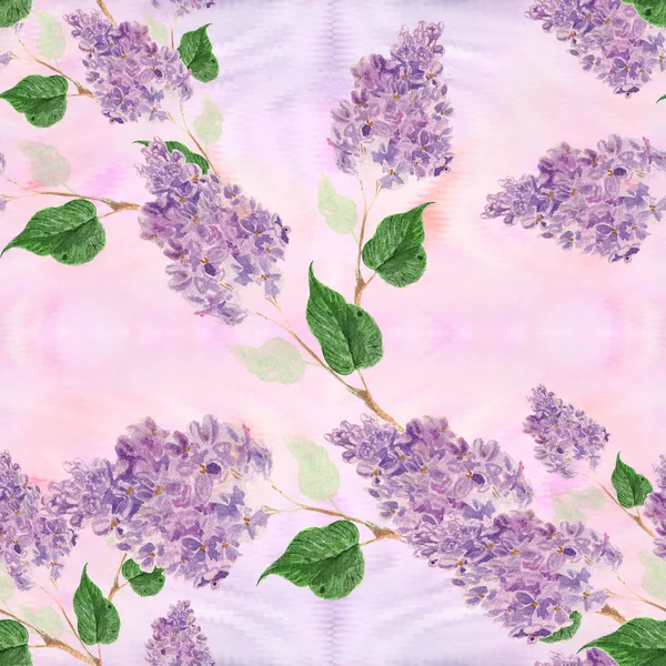 Lila - virágok és levelek. Varrat nélküli mintát. Lila ágak háttere akvarell. Absztrakt háttérkép virág motívumokkal. Háttérkép — Stock Fotó