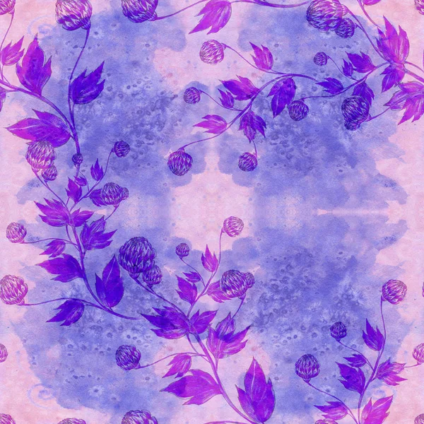 꽃과 잎의 꽃 봉 오리입니다. 수채화 배경 장식 구성입니다. 꽃 작품입니다. 원활한 패턴. — 스톡 사진