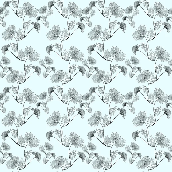 Blumen - dekorative Komposition auf einem Aquarell-Hintergrund. nahtloses Muster. — Stockfoto