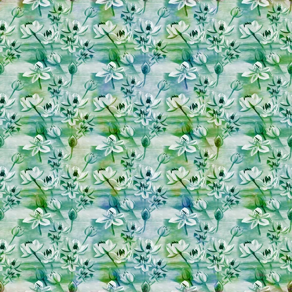 Blommor - Dekorativa sammansättning. Akvarell. Seamless mönster. — Stockfoto