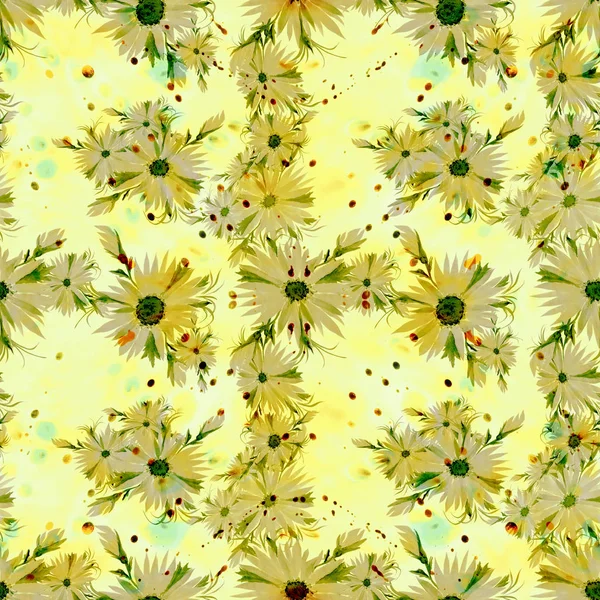 Flores - composición decorativa. Acuarela. Patrón sin costura . — Foto de Stock