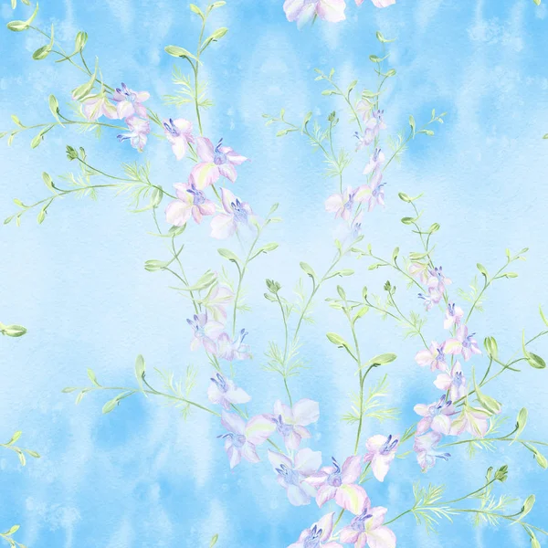 水彩画背景夏の花。シームレス パターン. — ストック写真