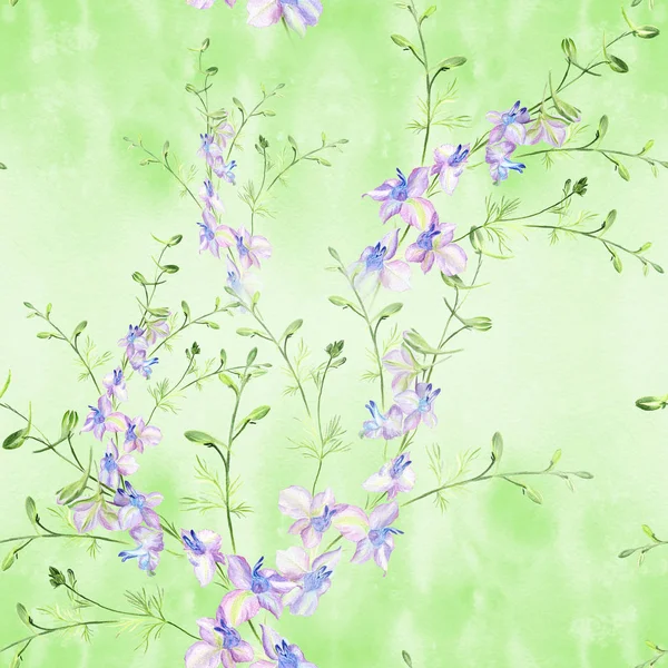 Letní květy na akvarel zázemí. Vzor bezešvé. — Stock fotografie