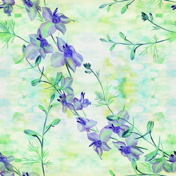 Летние цветы на акварельном фоне. . — стоковое фото