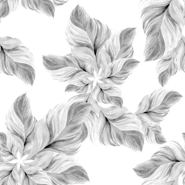 Feathers - decorative composition. Seamless pattern. Watercolor. Wallpaper. — Stock Photo, Image