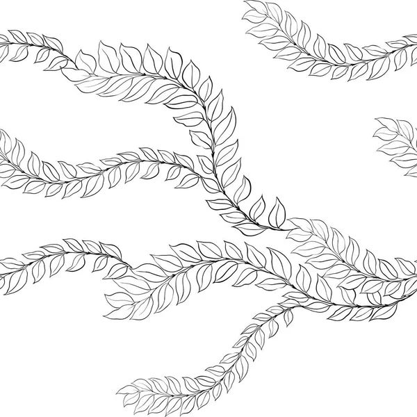 葉し、枝します。ベクトルの背景。包装紙、ポストカード、布のパターン。花をモチーフにした抽象的な壁紙。シームレス パターン. — ストックベクタ