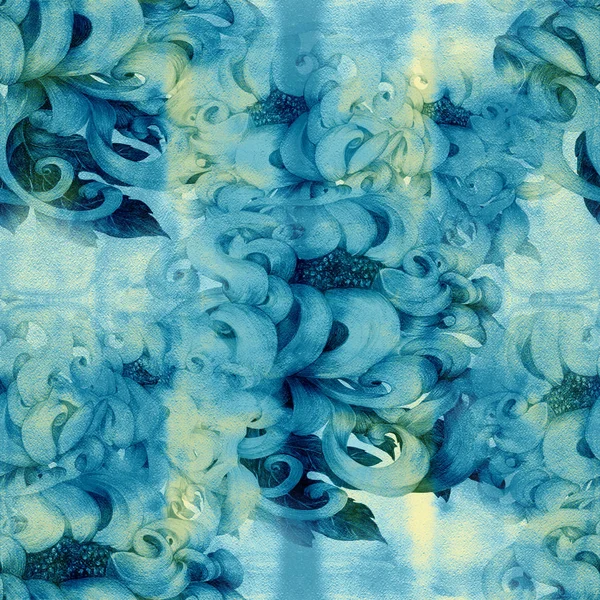 Blommor. Chrysanthemums.Decorative sammansättning på en akvarell bakgrunden. Blommotiv. Seamless mönster. — Stockfoto