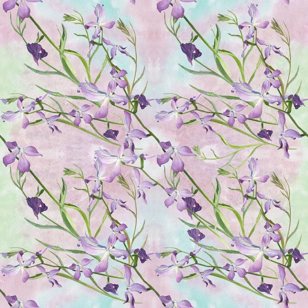 Blommor och grenar-grått lager. Grekisk incana. Seamless mönster. — Stockfoto