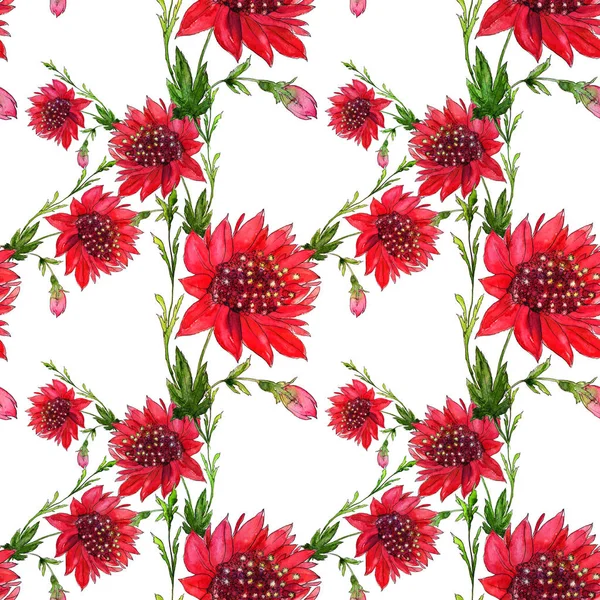 Rote Blumen - nahtloses Muster. — Stockfoto