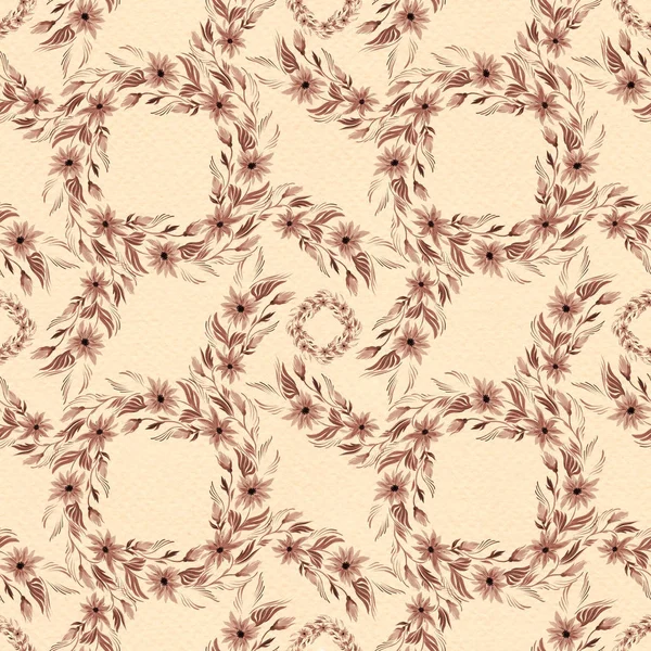Zweig mit Blumen - watercolor.seamless Muster. — Stockfoto