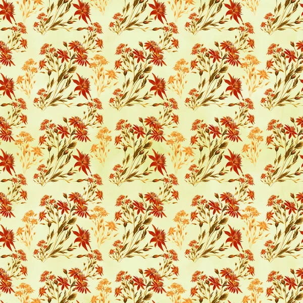 Nahtloses Muster. rote Blumen - Aquarell. — Stockfoto