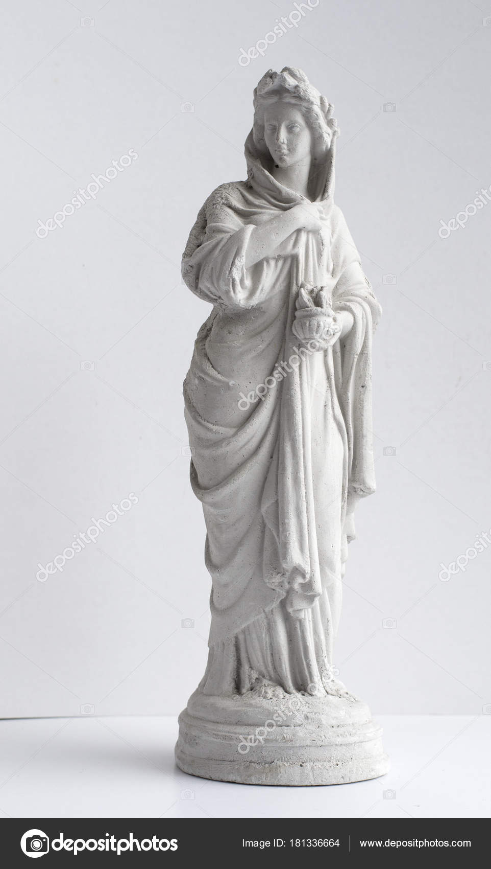Statue Grieving Woman Gypsum Sculpture Isolated Object Lamp Statue Grieving Woman Gypsum Sculpture Isolated Object Lamp Use Stock Photo