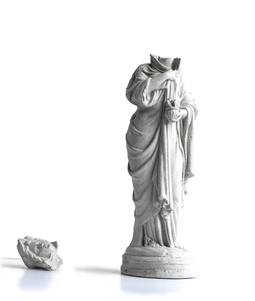 Posąg Żałoby Kobiety Bez Głowy Gipsowe Rzeźby Białym Tle Obiekt — Zdjęcie stockowe