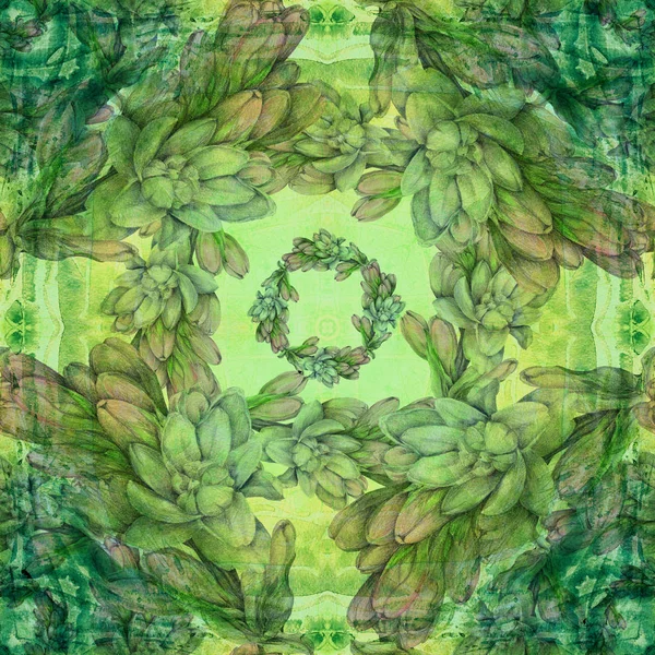 ピカケの枝。シームレス パターン。チューベ ローズの枝の花輪、装飾的組成物. — ストック写真