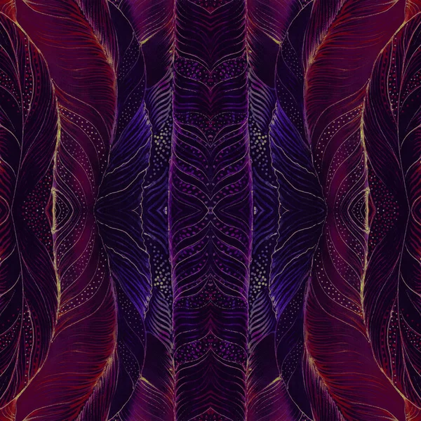 Nahtloses Muster Federn Dekorative Komposition Bunte Federn Batik Tapete Verwendung — Stockfoto