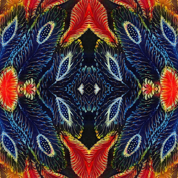 Nahtloses Muster Federn Dekorative Komposition Bunte Federn Batik Tapete Verwendung — Stockfoto