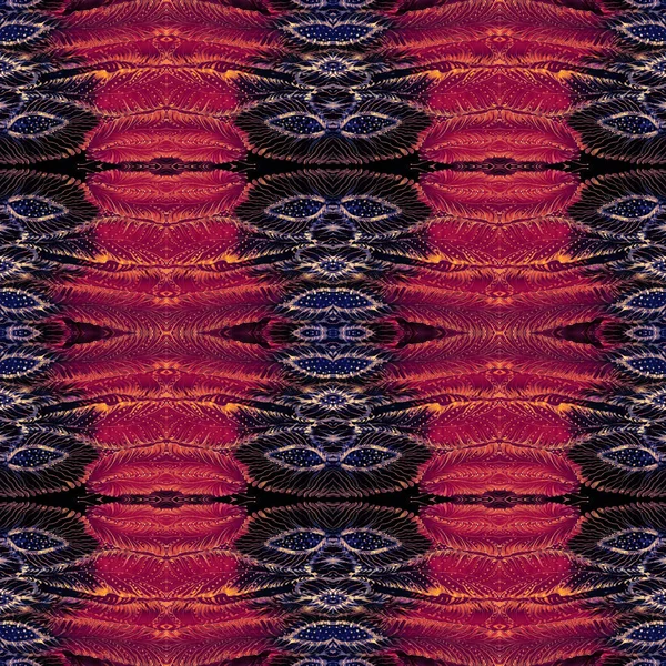 Vzor Bezešvé Peří Dekorativní Kompozice Barevné Peří Batika Tapety Používat — Stock fotografie
