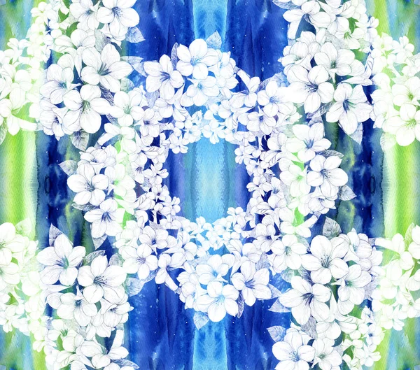 Λουλούδια Ακουαρέλα Φόντο Αφηρημένη Ταπετσαρία Φλοράλ Μοτίβα Χωρίς Ραφή Πρότυπο — Φωτογραφία Αρχείου