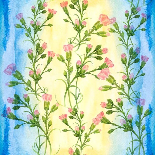 화환은 수채화의 배경에 소름끼치는 꽃봉오리와 가지들 식물성 인쇄물 사이트 포스터 — 스톡 사진