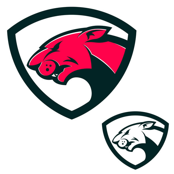 Shield emblem template with puma head. Design elements for logo,