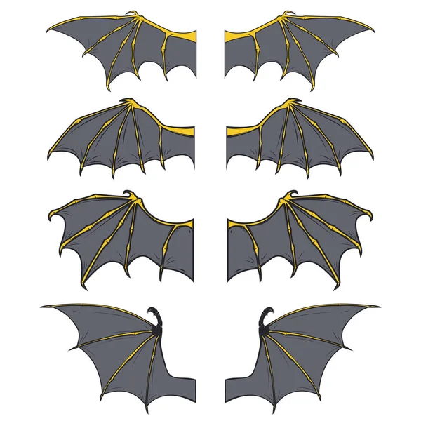 Ve güzel ejderha veya yarasa kanatlar üzerinde beyaz ba izole karikatür tarzı