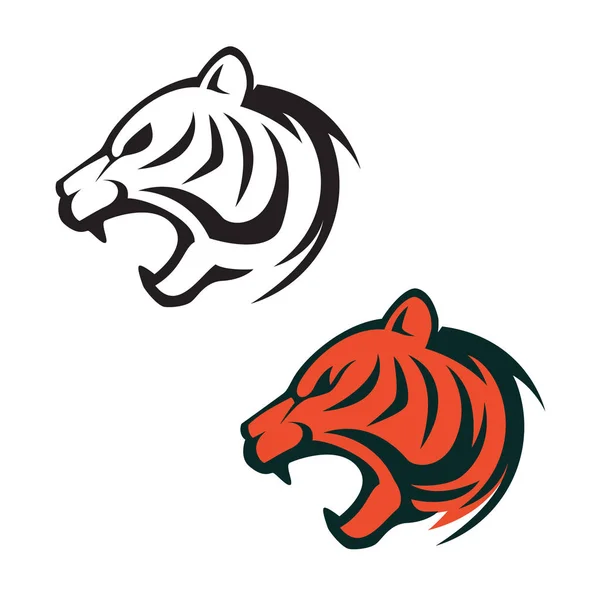 Plantilla logo cabeza tigre. Elemento de diseño para etiqueta, signo, marca — Vector de stock