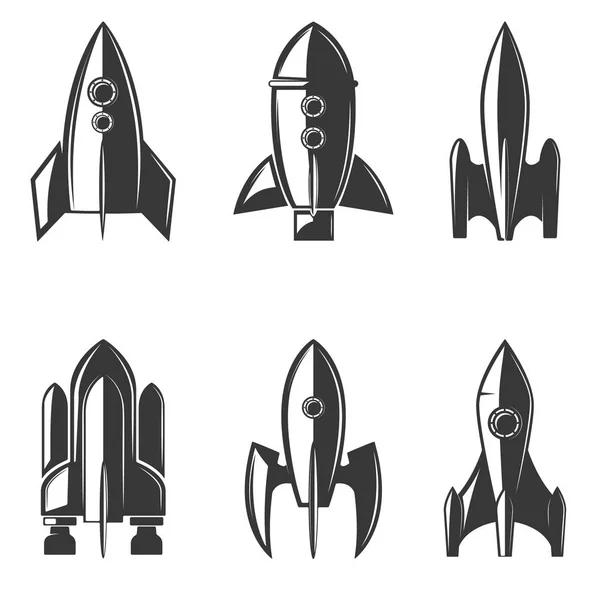 Ensemble des icônes des fusées . — Image vectorielle
