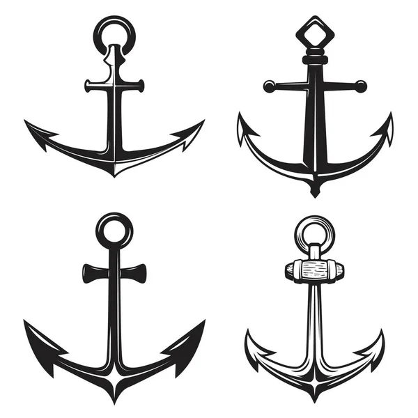 Set of anchors icons — Stock Vector