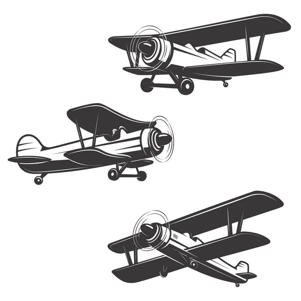 Conjunto de iconos de avión aislados sobre fondo blanco . — Archivo Imágenes Vectoriales