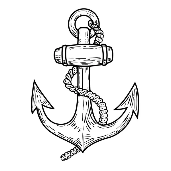 Illustrazione di ancoraggio isolata su sfondo bianco. Elemento di design — Vettoriale Stock