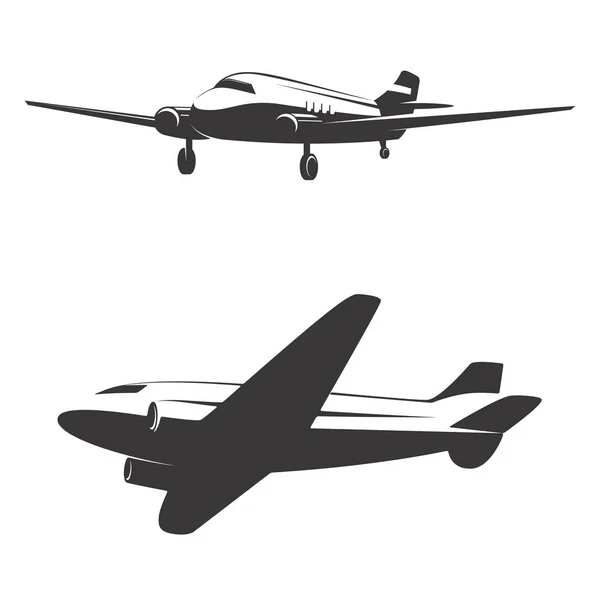 Conjunto de iconos de avión aislados sobre fondo blanco . — Archivo Imágenes Vectoriales