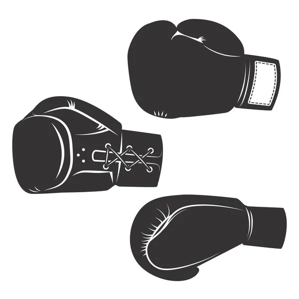 Ensemble d'icônes de gants de boxe isolés sur fond blanc. De — Image vectorielle