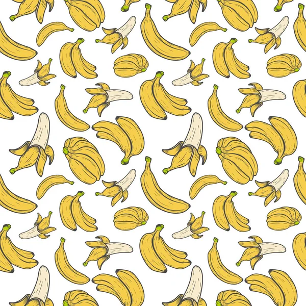 Banana seamless pattern. Summer fruits. vegetarian food. Vector — Stock Vector