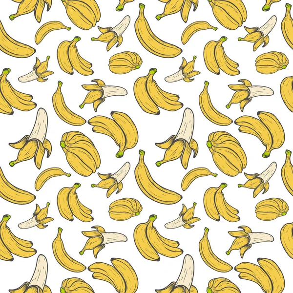 Banana seamless pattern. Summer fruits. vegetarian food. Vector