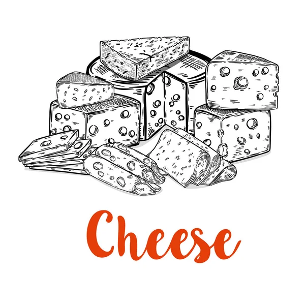 Beyaz arka plan üzerinde izole peynir keser kümesi. Tasarım öğesi — Stok Vektör