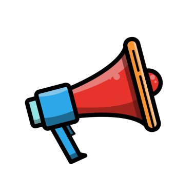 Beyaz arka plan üzerinde izole satırı stil megafon simgesi.