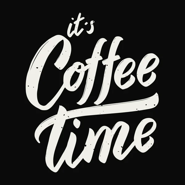 C'est l'heure du café. Lettrage dessiné à la main phrase isolée sur fond blanc . — Image vectorielle