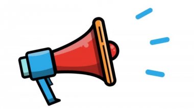 Megafon simgesi video animasyon. Dikkat işareti animasyon