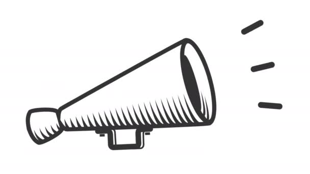 Megaphone icon video animation. Attention sign animation — Stock Video