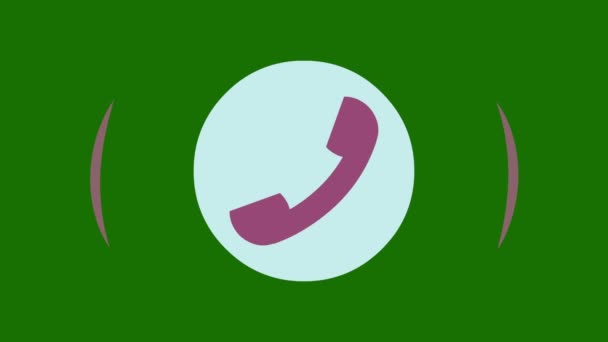 Telefoon ring pictogram animatie. Pictogram van de oproep van de animatie — Stockvideo