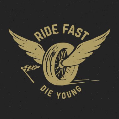 Hızlı kalıp genç binmek. El çekilmiş tekerlek kanatlı. 