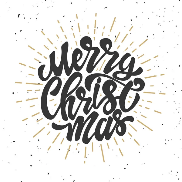 Frohe Weihnachten. Handgezeichneter Schriftzug auf weißem Hintergrund. — Stockvektor