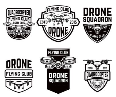 Club Amblemler şablonları uçan drone ayarla. 