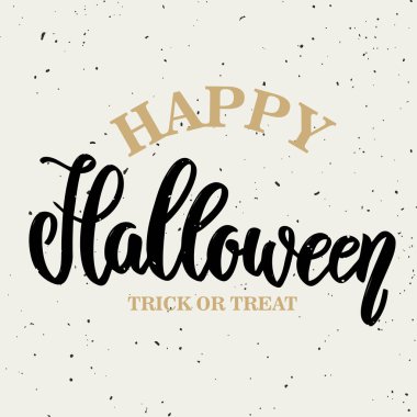 Cadılar Bayramınız Kutlu Olsun. Elle çizilmiş şekil yazı. 