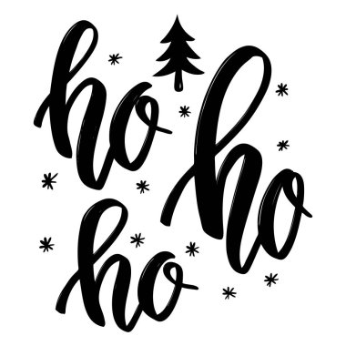 Ho ho istiyorsunuz el yazı ifade çizilmiş. Noel Tema. 