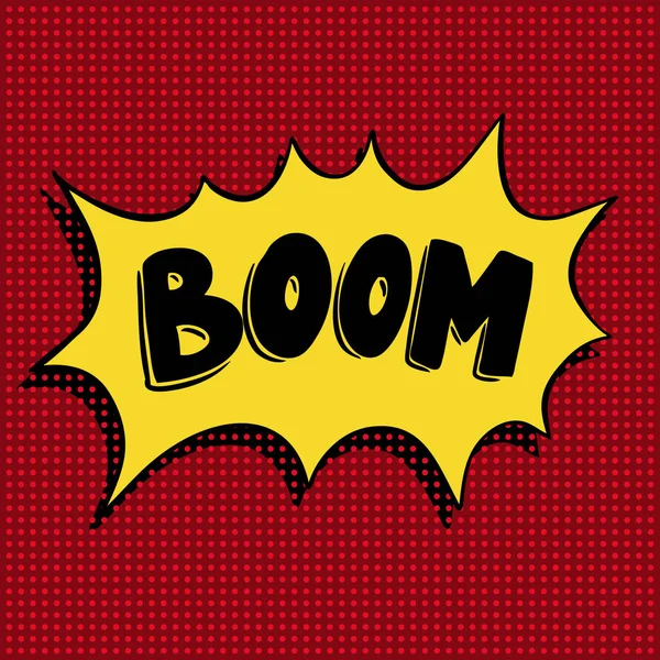 ¡Boom! Frase dibujada a mano en estilo pop art . — Vector de stock
