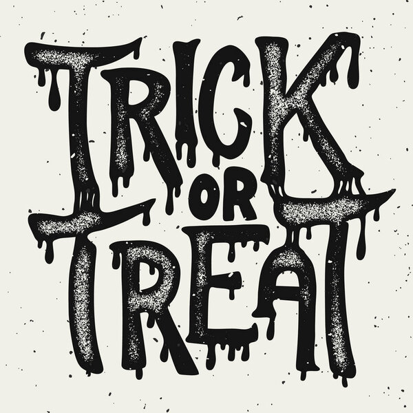 Trick or treat. Halloween theme. Hand drawn lettering illustration.