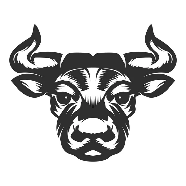 Bull hoofd pictogram op witte achtergrond. — Stockvector