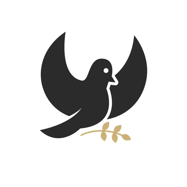 Paloma con rama de olivo. Símbolo religioso . — Vector de stock